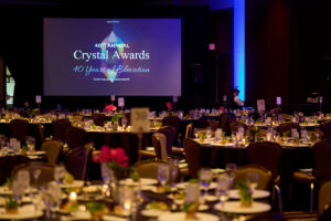 Image of tables set for guests at the 40th annual crystal awards